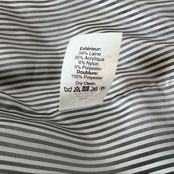 EUC✨ J Crew Tweed Topcoat Wool Blend Grey White 4 - Picture 6 of 8